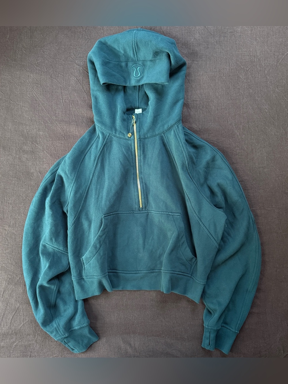 Lululemon Scuba Oversized Funnel Neck Half Zip Storm Teal Sweatshirt XL/XXL
